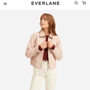 Everlane leather jacket - baby pink, size M
